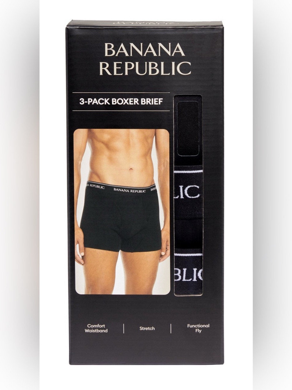Banana Republic Men's Black 3-Pack Boxer Briefs